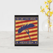 Carte Retro Ster You Can't Spell Sausage Without Usa  (Fleur jaune)