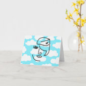 Carte Retro Stewardess Note Cards (Fleur jaune)