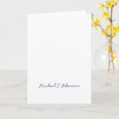 Carte Retro Style Elegant Plain White Calligraphy Name (Fleur jaune)
