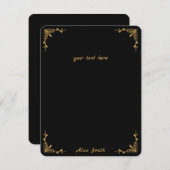 Carte Retro Stylish Black Flat Note (Devant / Derrière)