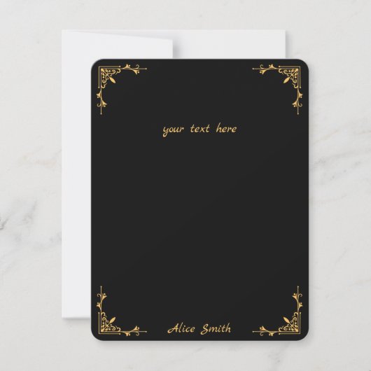 Carte Retro Stylish Black Flat Note (Devant)