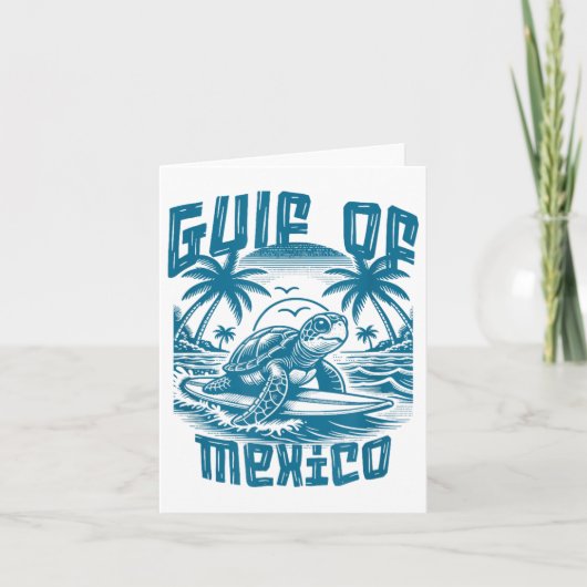 Carte Retro Summer Gulf Of Mexico Forever Turtle Beach G (Devant)