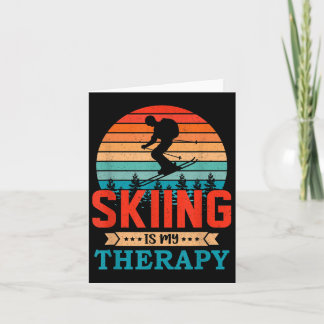 Carte Retro Sunset Design Cadeau De Ski Pour Skieurs Amu