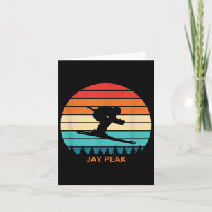 Carte Retro Sunset Jay Peak Vermont Skieur