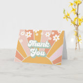 Carte Retro Sunshine daisy bohème merci (Fleur jaune)