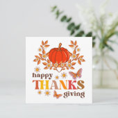 Carte Rétro Super Daisy Citrouille Hippie Thanksgiving (Debout devant)