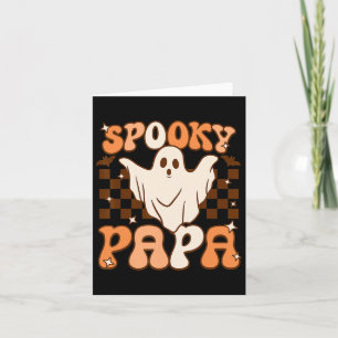 Carte Retro Super Halloween Fantôme Éffrayant Papa Costu