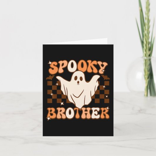 Carte Retro Super Halloween Ghost Éffrayant Brother Cost (Devant)