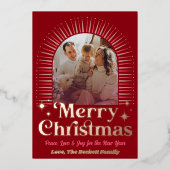 Carte Retro Super Joyeux Noël Photo Holiday (Recto)