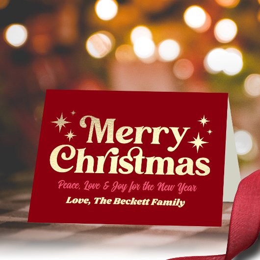 Carte Retro Super Joyeux Noël Photo Holiday