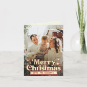 Carte Retro Super Joyeux Noël Photo Holiday (Devant)