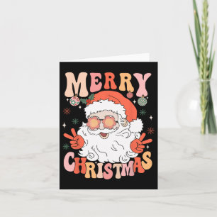 Carte Retro Super Joyeux Noël tendance Santa Claus Ho