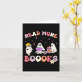 Carte retro Super Lire plus Livres Ghost Boo ghoul Fun H (Fleur jaune)