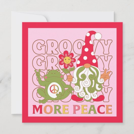 Carte Retro Super Noël Gnome Mor Peace (Devant)