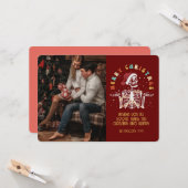 Carte Retro Super Photo Joyeux Noël Squelette (Devant/Arrière en situation)