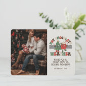 Carte Retro Super Photo Noël Chocolat chaud Météo (Debout devant)