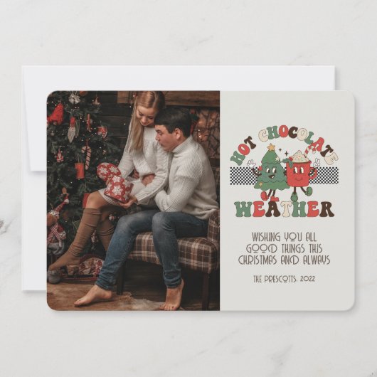 Carte Retro Super Photo Noël Chocolat chaud Météo (Devant)