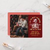 Carte Retro Super Photo Noël Sonnette de squelette (Devant/Arrière en situation)