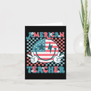 Carte Retro Super Quatrième 4 juillet Smile American Tea