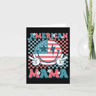 Carte Retro Super Quatrième 4 juillet Sourire pour maman
