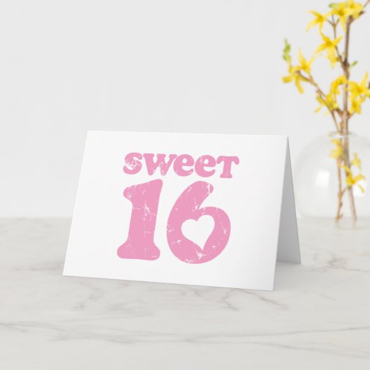 Carte Retro Sweet 16 (Fleur jaune)