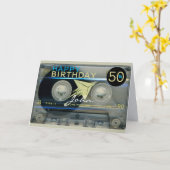 Carte Retro T5 Audiotape 50e anniversaire recto-verso No (Fleur jaune)