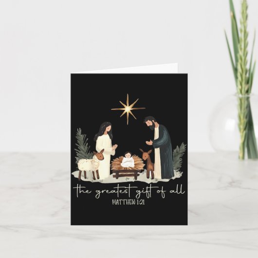 Carte Retro The Greatest Gift Of All Jesus Nativity Chri (Devant)