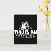 Carte Retro This Is An Outrage Quote Meme Cat Cute Funny (Fleur jaune)