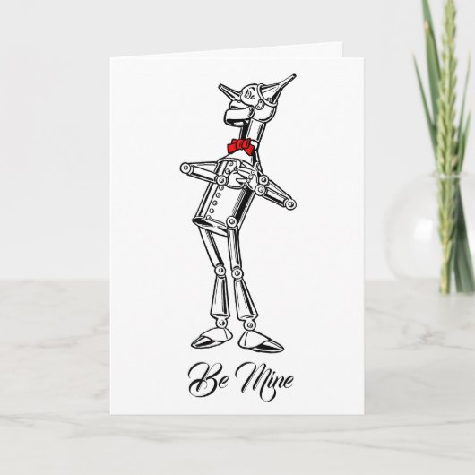 Carte Retro Tin Man Red Bow Cravate Votre Texte (Devant)