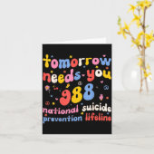 Carte Retro Tomorrow Needs You 988 Suicide Prevention Aw (Fleur jaune)