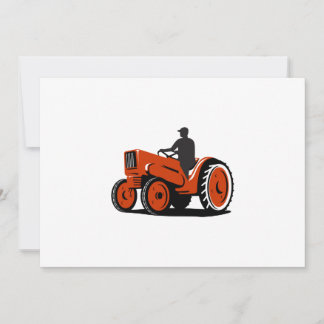 Carte Rétro Tracteur Vintage de conduite agricole