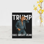 Carte Retro Trump a de grands Jeans mème (Fleur jaune)