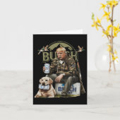 Carte Retro Trump chasse cerf drôle buvant de la bière  (Fleur jaune)