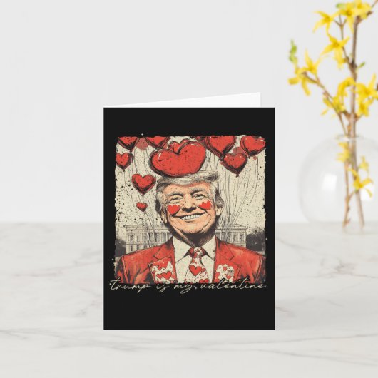 Carte Retro Trump est mon Valentin Trump Saint-Valentin (Fleur jaune)
