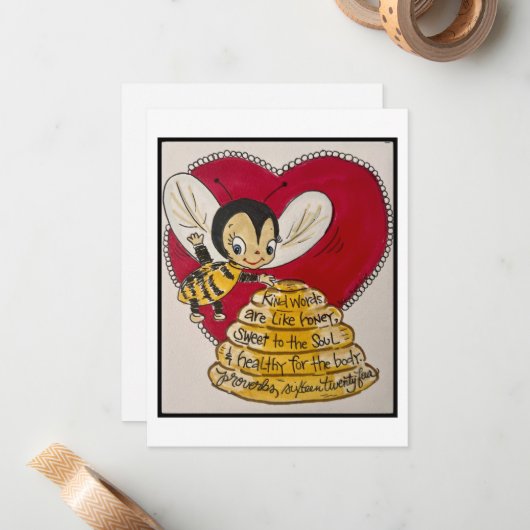 Carte Retro Valentine (Devant/Arrière en situation)