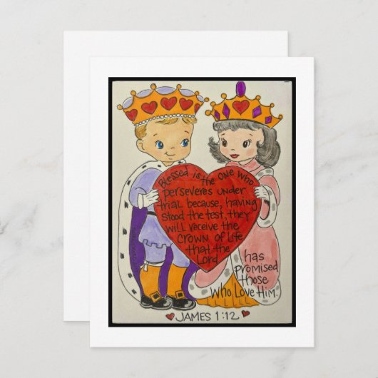 Carte Retro Valentine (Devant / Derrière)