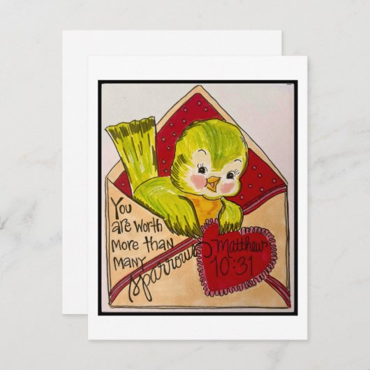 Carte Retro Valentine (Devant / Derrière)