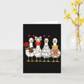 Carte Retro Valentine Goose Funny Nk Coquette Love Silly (Fleur jaune)