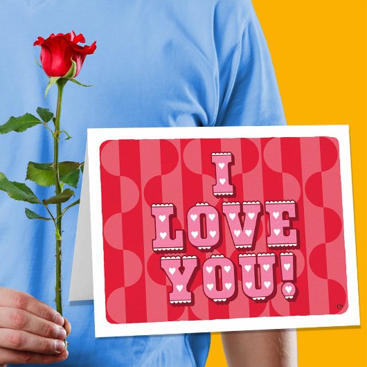 Carte Retro Valentine I Love You