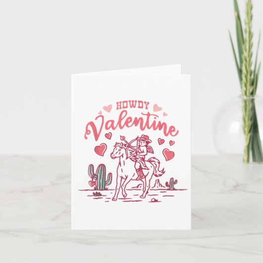 Carte Retro Valentine Western Valentine Vêtements Howdy  (Devant)