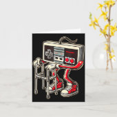 Carte Retro Video Game Controller With Walker Funny Game (Fleur jaune)