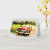 Carte Rétro vieille salutation classique vintage (Fleur jaune)