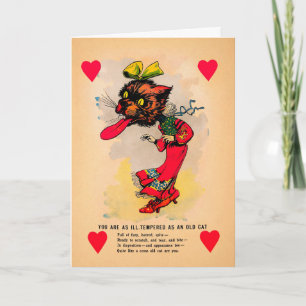 Carte Retro Vieux Chat Vinegar Saint Valentin