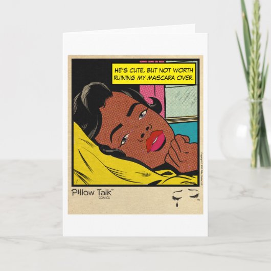 Carte Retro Vintage Romance Comic: Pillow Talk (Devant)