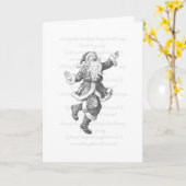 Carte rétro vintage Santa Claus noir et blanc (Fleur jaune)