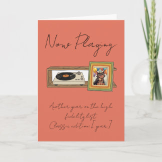 Carte Retro Vinyl Record Player Photo Personalized
