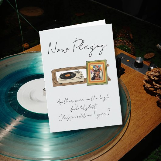 Carte Retro Vinyl Record Player Photo Personalized