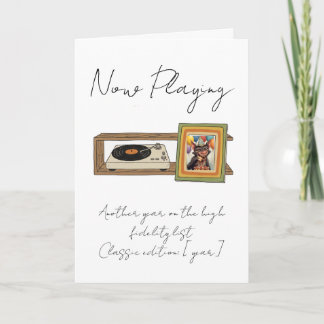 Carte Retro Vinyl Record Player Photo Personalized