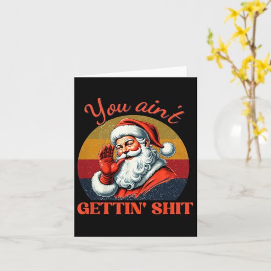 Carte Retro Vous n'êtes pas drôle Père Noël Clot de Noël (Fleur jaune)