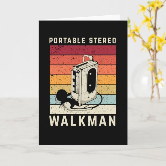 Carte Retro Walkman (Fleur jaune)